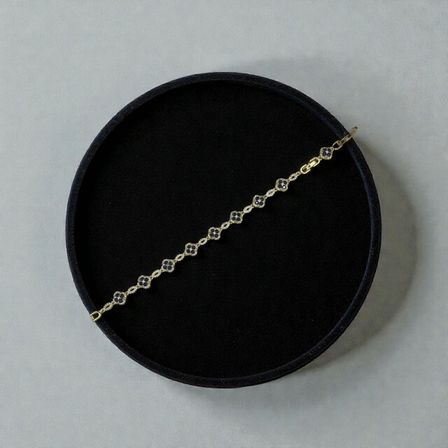 Vip Yonca Bileklik Gold // 244 - Lacivert