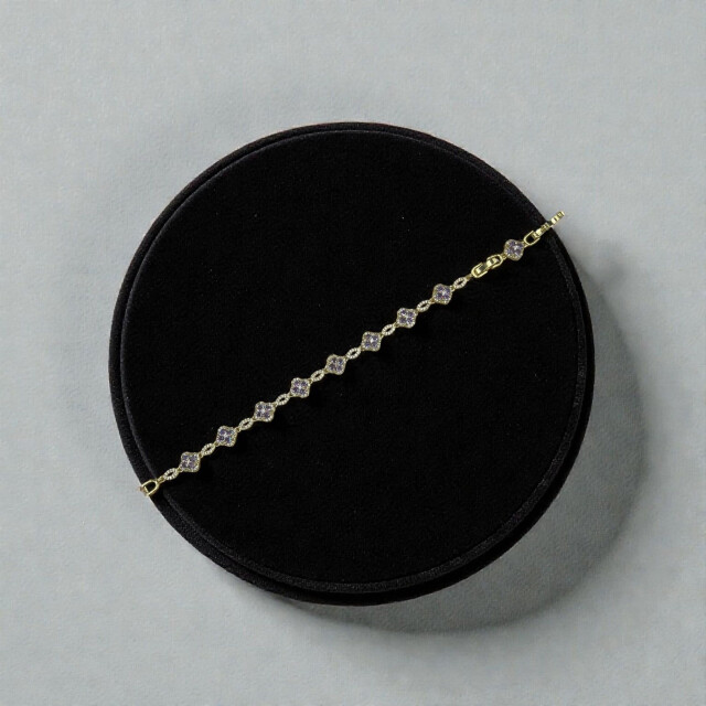 Vip Yonca Bileklik Gold // 244 - Lila